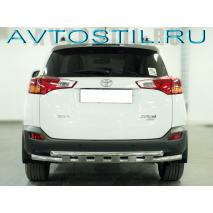 RAV4 Защита заднего бампера двойная с перемычками 60/42 мм нержавейка