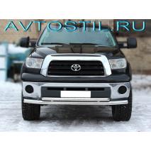 Tundra 2007-2013 Защита переднего бампера труба двойная 76/60 мм нержавейка
