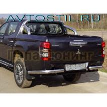 L200 Triton Защита заднего бампера углы 76 мм нержавейка