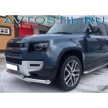Defender Защита переднего бампера труба двойная 76/60 мм нержавейка