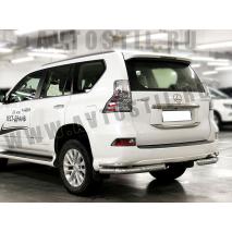 GX 460 Защита заднего бампера углы двойные 76/43 мм нержавейка