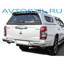 L200 Задняя защита бампера уголки d76+d42 без бампера нержавейка