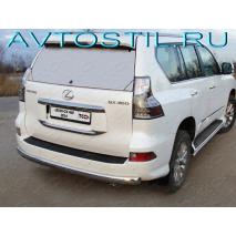 GX 460 Защита заднего бампера овальная 75/42 мм нержавейка