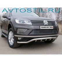 Touareg Защита передняя нижняя кенгурин 60/42 мм нержавейка
