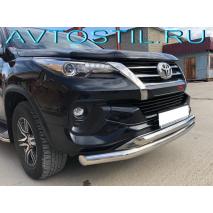 Fortuner TRD 2018 Передняя защита труба двойная 76/60 мм нержавейка