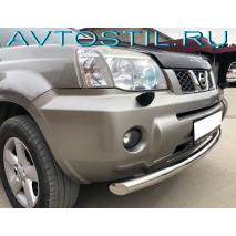 X-Trail Защита переднего бампера труба 60 мм нержавейка