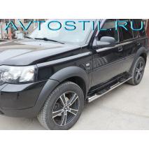 Freelander 1997 Подножки трубы с проступью 76 мм нержавейка