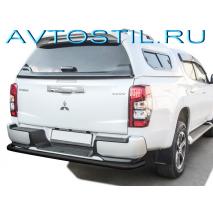 L200 Защита заднего бампера труба с углами 57 мм черная
