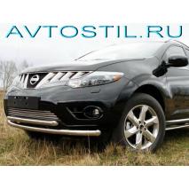 Murano 2009 Защита переднего бампера трруба двойная 60/42 мм нержавейка