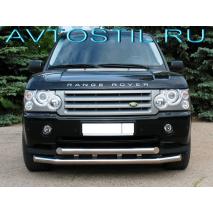 Range Rover 2005 Защита переднего бампера труба двойная 76/76 мм нержавейка