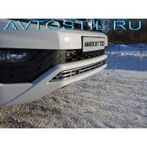 Amarok Накладка на решетку бампера 12 мм без парктроников нержавейка