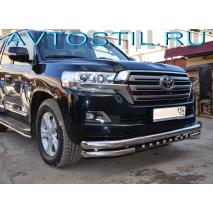 Land Cruiser 200 Защита переднего бампера 76/60/42 мм с защитой картера Акула