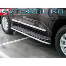 Land Cruiser 200 Пороги обвод штатного порога 53 мм нержавейка под порог