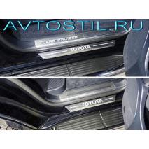 Land Cruiser 200 Накладки на пороги надпись Toyota 4 шт нержавейка