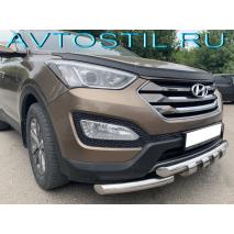 Santa Fe Защита переднего бампера G 60/60 мм нержавейка