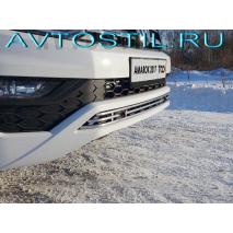 Amarok Накладка на решетку бампера 12 мм с парктрониками нержавейка