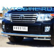 Land Cruiser 100 Защита переднего бампера акула 76/60 мм нержавейка