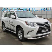 GX 460 Защита переднего бампера труба двойная 60/60 мм нержавейка