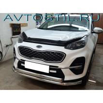 Sportage Защита переднего бампера d60 секция 75х42 дуга нержавейка