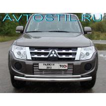 Pajero 4 2011-2014 Решетка бампера нержавейка 16 мм нержавейка