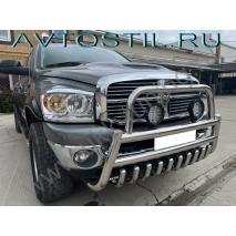 Ram 2004 2500 Mega Cab Защита переднего бампера кенгурин 76/60/53 мм нержавейка