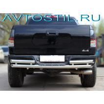 Tundra 2007 Защита заднего бампера труба двойная 76/76 мм без степа нержавейка