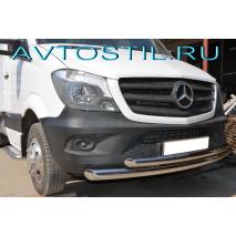 Crafter 2006-2016 Защита переднего бампера труба двойная 76/60 мм нержавейка