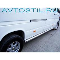 Sprinter 1998-2006 Пороги труы 70 мм нержавейка короткая база нержавейка
