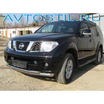 Pathfinder Передняя защита труба двойная 76/60 мм нержевейка