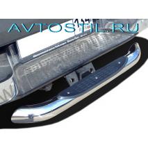 Land Cruiser 200 Задняя защита труба в фаркоп со степом 76 мм нержавейка длина 930 мм
