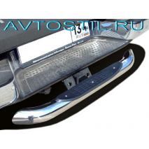 Land Cruiser 200 Задняя защита труба в фаркоп со степом 76 мм нержавейка длина 930 мм