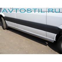 Sprinter 2006-017 Пороги труы 70 мм нержавейка средняя база нержавейка
