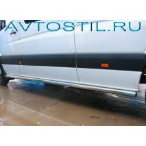 Sprinter 2006-2017 Пороги труы 70 мм нержавейка длинная база нержавейка