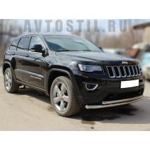 Grand Cherokee Передняя защита труба двойная 60/42 мм нержавейка
