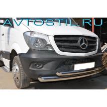 Sprinter 2006-2018 Защита переднего бампера труба двойная 60/42 мм нержавейка