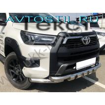 Hilux Black Onyx Передний обвес 60 мм грендер нержавейка