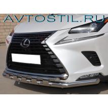 NX Защита переднего бампера труба двойная с перемычками 60/42 мм нержавейка