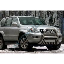 Prado 120 Кенгурятник высокий 76/60 мм с защитой картера 42 мм нержавейка