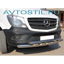 Crafter 2006-2016 Защита переднего бампера труба двойная 76/60 мм с перемычками нержавейка