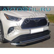 Highlander Защита переднего бампера труба двойная 60/42 мм нержавейка