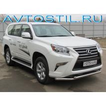 GX 460 Защита переднего бампера труба двойная 60/60 мм нержавейка