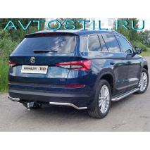 Kodiaq 2017 Защита задняя уголки 42 мм нержавейка