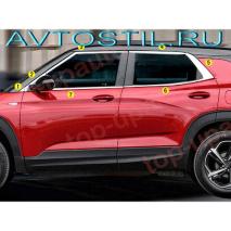 Trailblazer 2021 Накладки на боковые стекла хром 14 частей