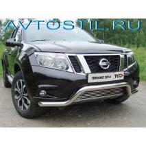 Terrano 2014 Защита передняя кенгурин с решеткой 60 /12 мм нержавейка