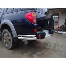 L200 2014 Защита заднего бампера углы двойные 76/42 мм нержавейка