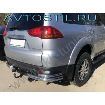 Pajero Sport Задняя защита углы двойные 76/42 мм нержевейка