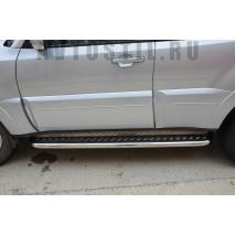 Pajero 4 Боковая защита пороги площадки 60 мм нержавейка