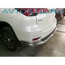 Fortuner 2017 Защита заднего бампера 76/42 мм нержавейка