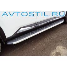 X-Trail Пороги подножки площадки алюминевые с пластиковой накладкой