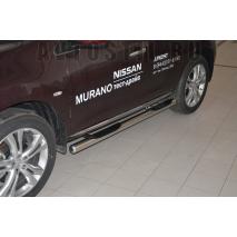 Murano 2014 Боковая защита пороги трубы 76 мм со степами нержавейка